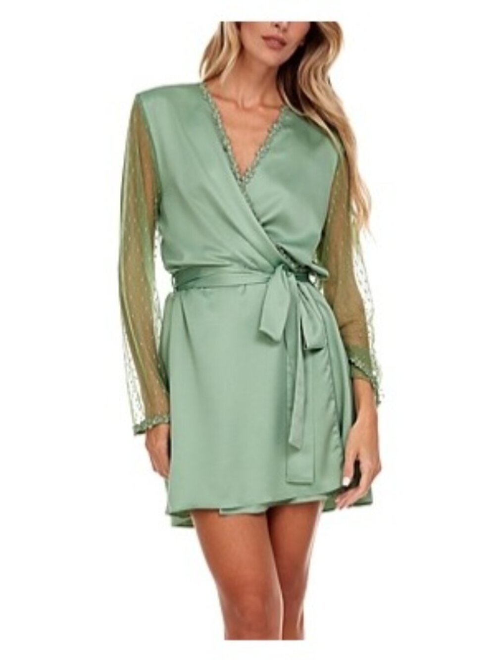 Flora Nikrooz Showstopper Charmeuse Cover-up Robe, Medium NWT